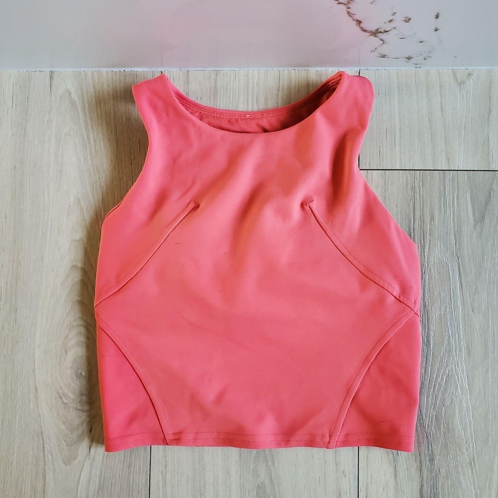 Lululemon Tank Top Womens 2 Pale Raspberry Invigorate Training Cropped Racerback